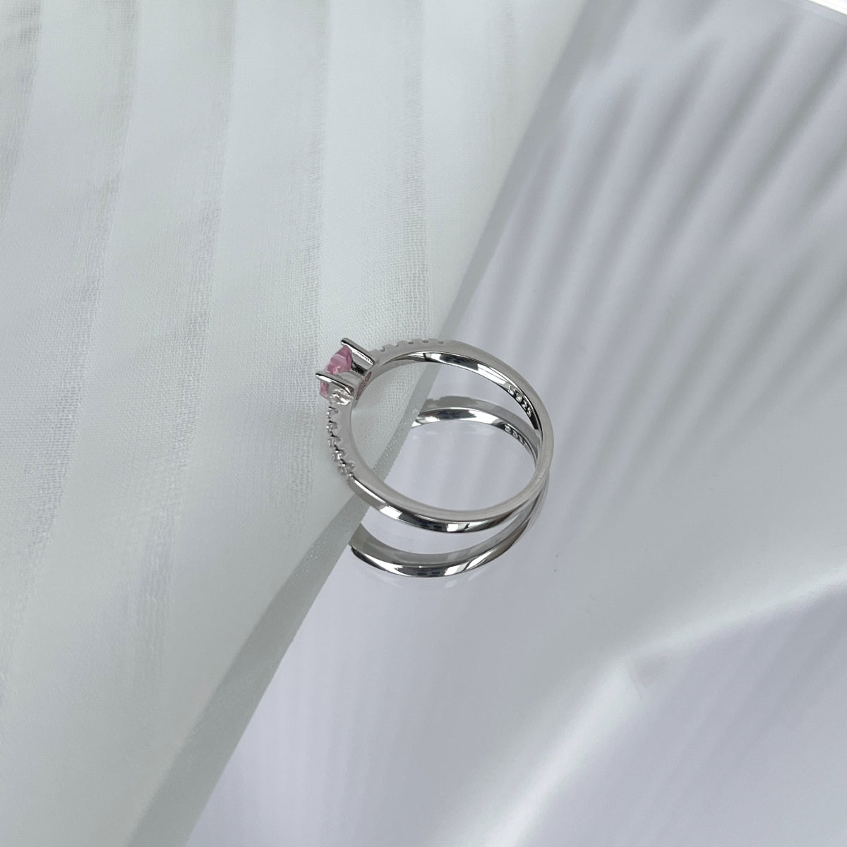 Angela Jewelry]0,5 Karat CaratEternity Charmanter Herzform-Liebhaberring