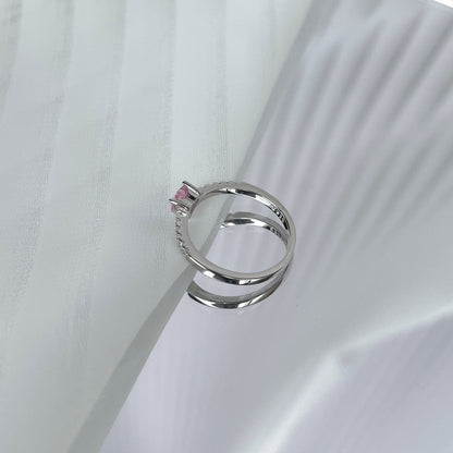 Angela Jewelry]0,5 Karat CaratEternity Charmanter Herzform-Liebhaberring