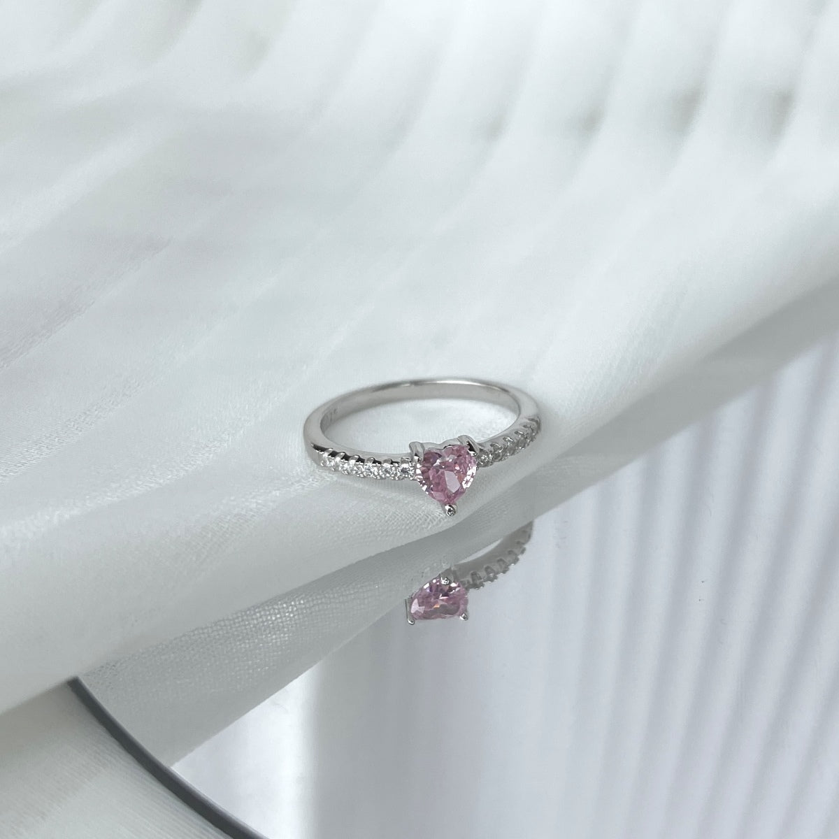 Angela Jewelry]0,5 Karat CaratEternity Charmanter Herzform-Liebhaberring