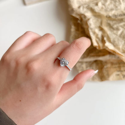 Angela Jewelry]2,0 Karat schillernder, glänzender Herzschliff-Liebhaberring