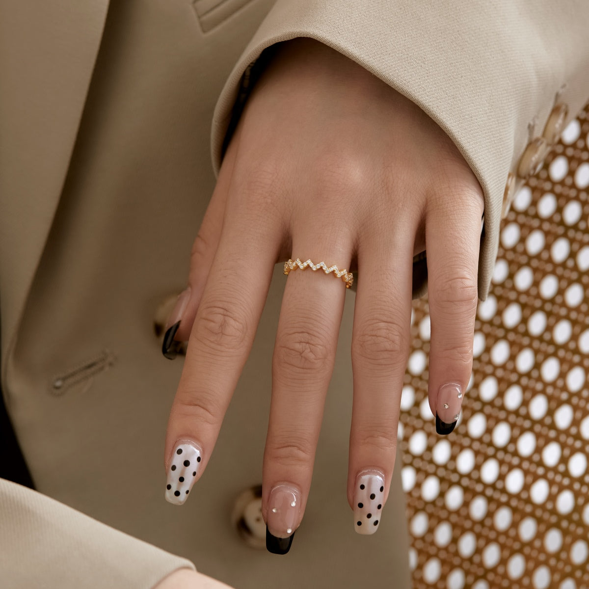Angela Jewelry]Zarter, bezaubernder Ring in Wellenform für den Alltag