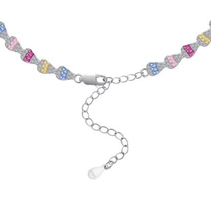 Angela Jewelry] Strahlend bunte Regenbogen-Halskette