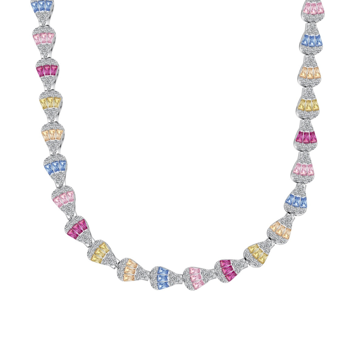 Angela Jewelry] Strahlend bunte Regenbogen-Halskette