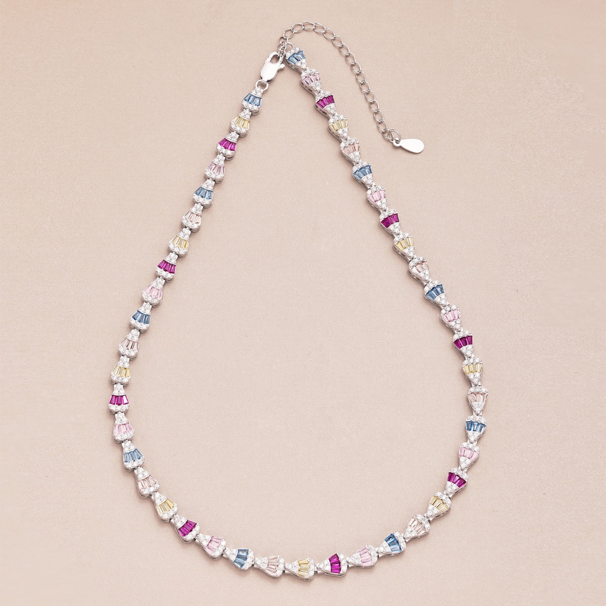 Angela Jewelry] Strahlend bunte Regenbogen-Halskette