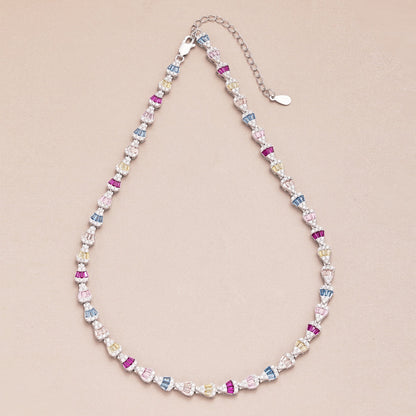 Angela Jewelry] Strahlend bunte Regenbogen-Halskette