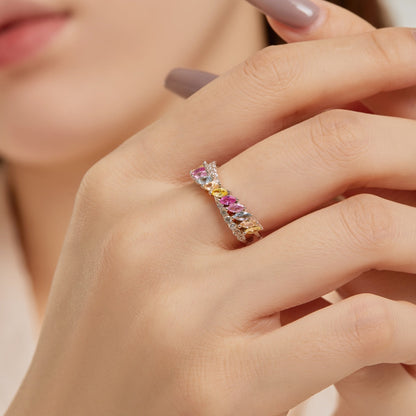 Angela Jewelry]Einzigartiger bunter Marquise-Schliff-Tagesring