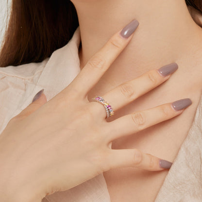 Angela Jewelry]Einzigartiger bunter Marquise-Schliff-Tagesring