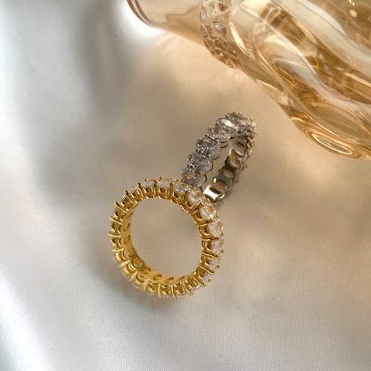 Angela Jewelry]Verzierter Tennisring im Ovalschliff