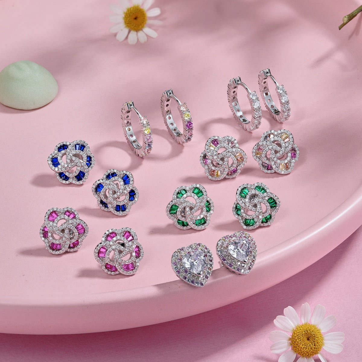 Angela Jewelry]Exquisite Blumenform Tägliche Ohrringe