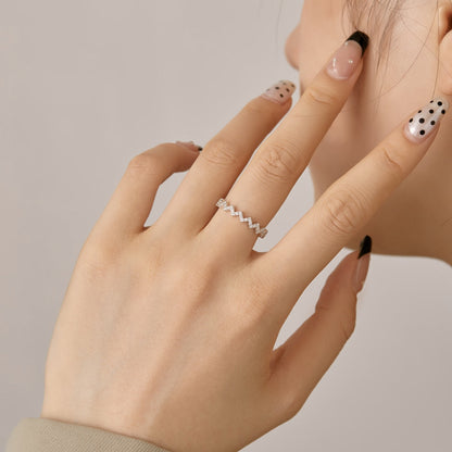 Angela Jewelry]Zarter, bezaubernder Ring in Wellenform für den Alltag