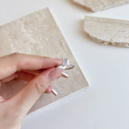 Angela Jewelry]2,0 Karat schillernder funkelnder Partyring im Radiantschliff