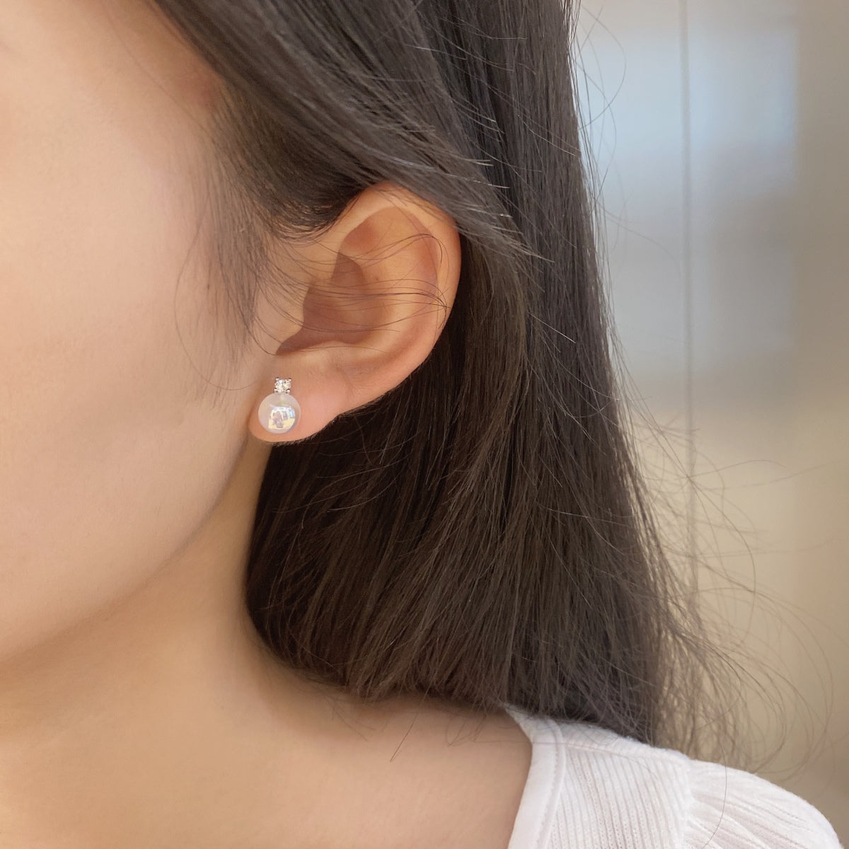 Angela Jewelry]Symphony Mermaid Pearl Earrings