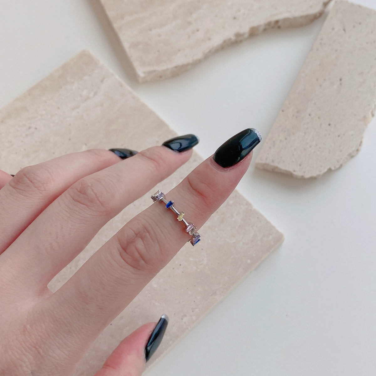 Angela Jewelry]Einzigartiger Trapezschliff-Tagesring