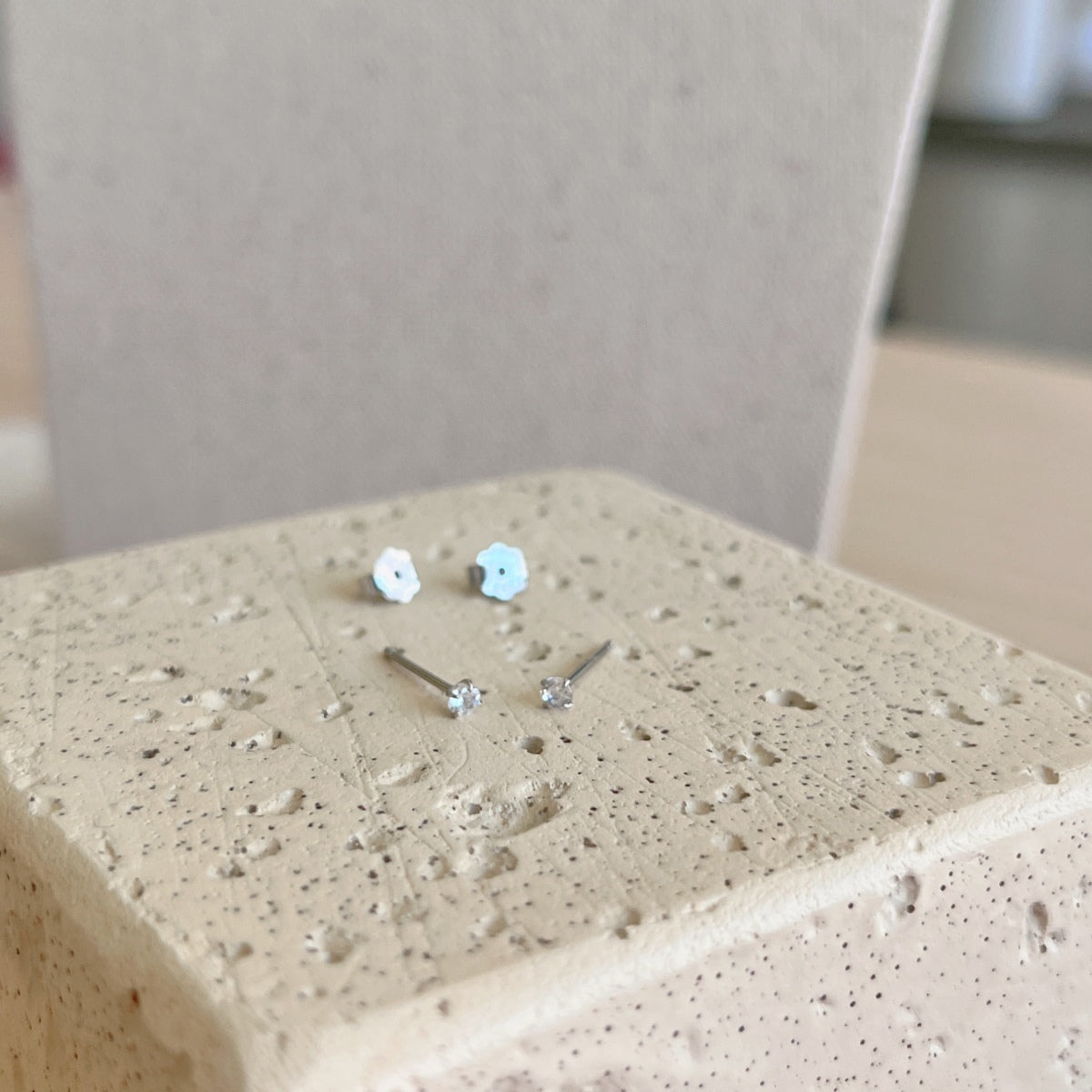 Angela Jewelry]Zarte Solitär-Ohrringe