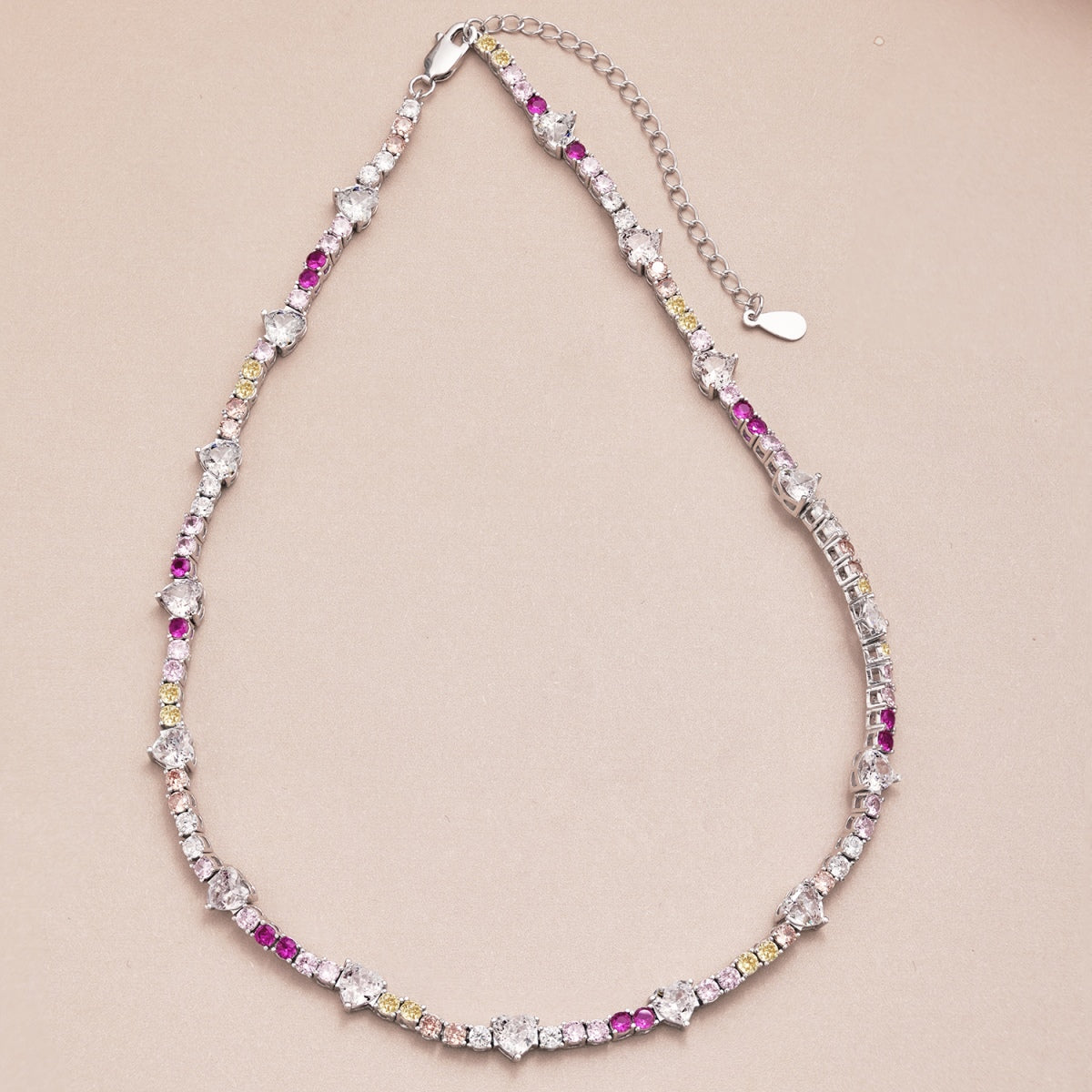 Angela Jewelry]Zarte bunte Regenbogen-Tenniskette