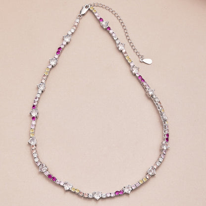 Angela Jewelry]Zarte bunte Regenbogen-Tenniskette