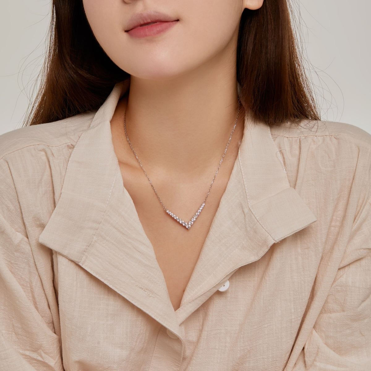 Angela Jewelry]Verzierte Halskette mit rundem Schliff