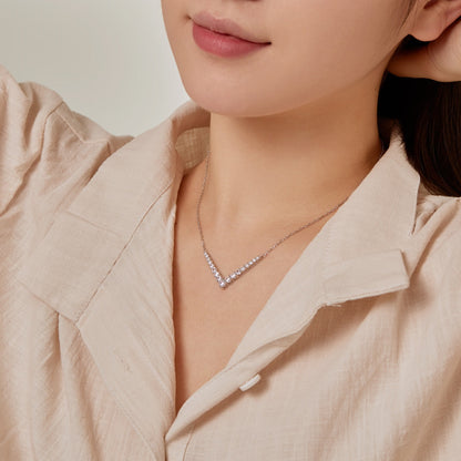 Angela Jewelry]Verzierte Halskette mit rundem Schliff