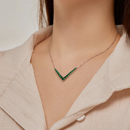 Angela Jewelry]Verzierte Halskette mit rundem Schliff