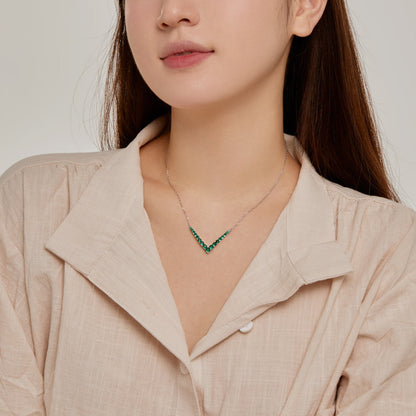 Angela Jewelry]Verzierte Halskette mit rundem Schliff