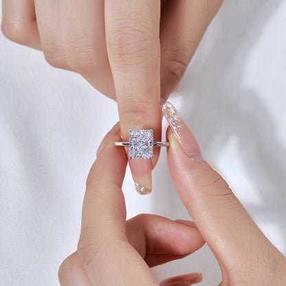 Angela Jewelry]4,0 Karat verzierter, bezaubernder Bankettring im Radiandschliff