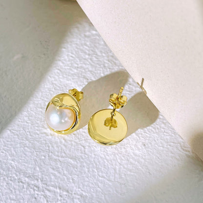 Angela Jewelry]Zierliche Brotperlen-Ohrringe
