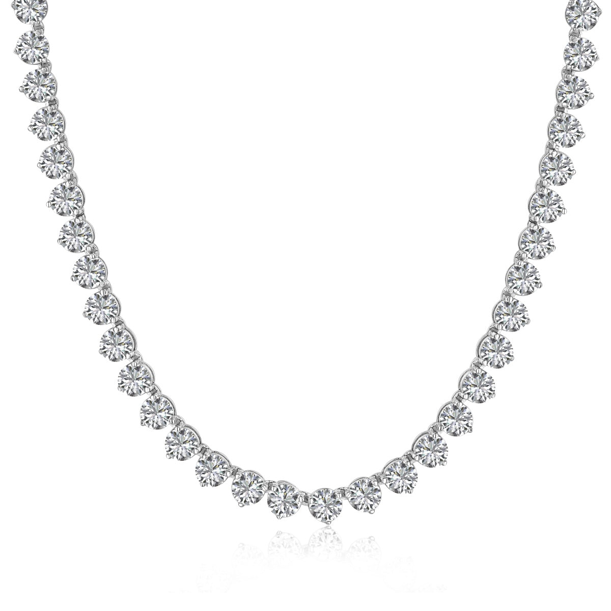 Angela Jewelry]Verzierte Tenniskette mit Herzschliff