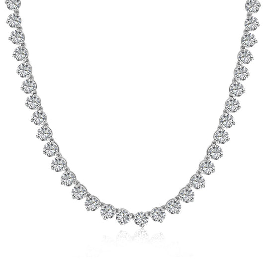 Angela Jewelry]Ornate Heart Cut Tennis Necklace