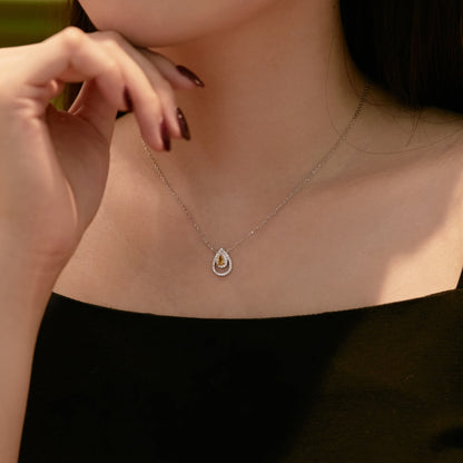 Angela Jewelry]Funkelnde Halskette im Birnenschliff