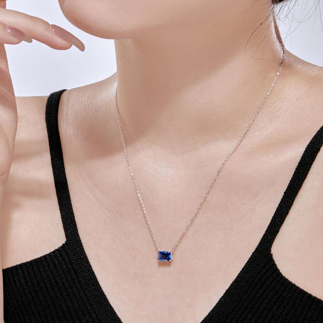 Angela Jewelry]Luxurious Square Shape Colorful Necalack