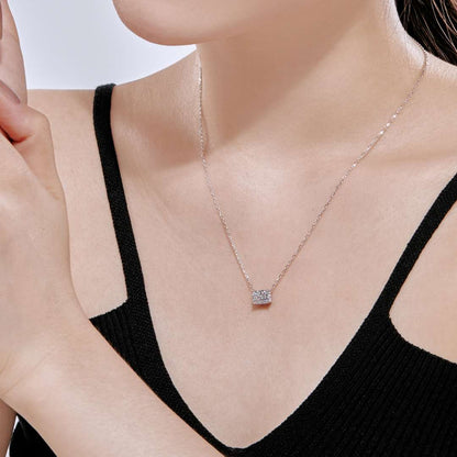 Angela Jewelry]Luxurious Square Shape Colorful Necalack