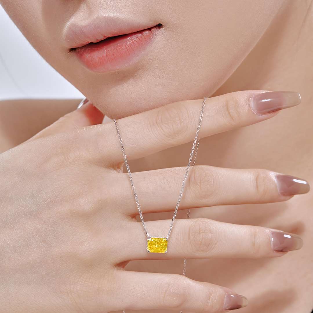 Angela Jewelry]Luxurious Square Shape Colorful Necalack