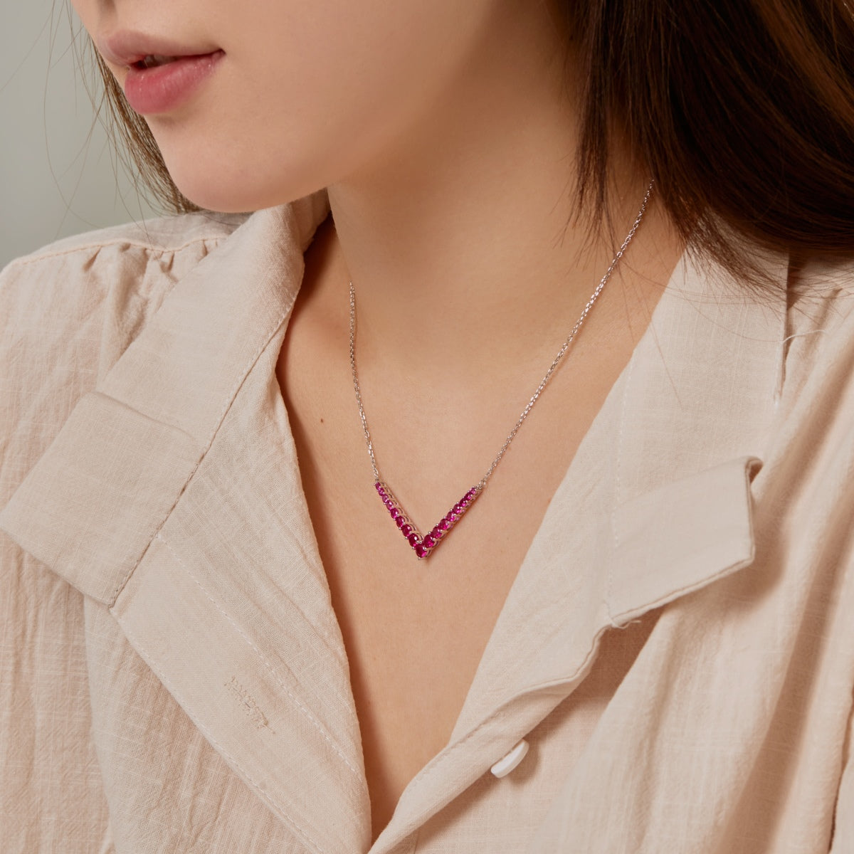 Angela Jewelry]Verzierte Halskette mit rundem Schliff