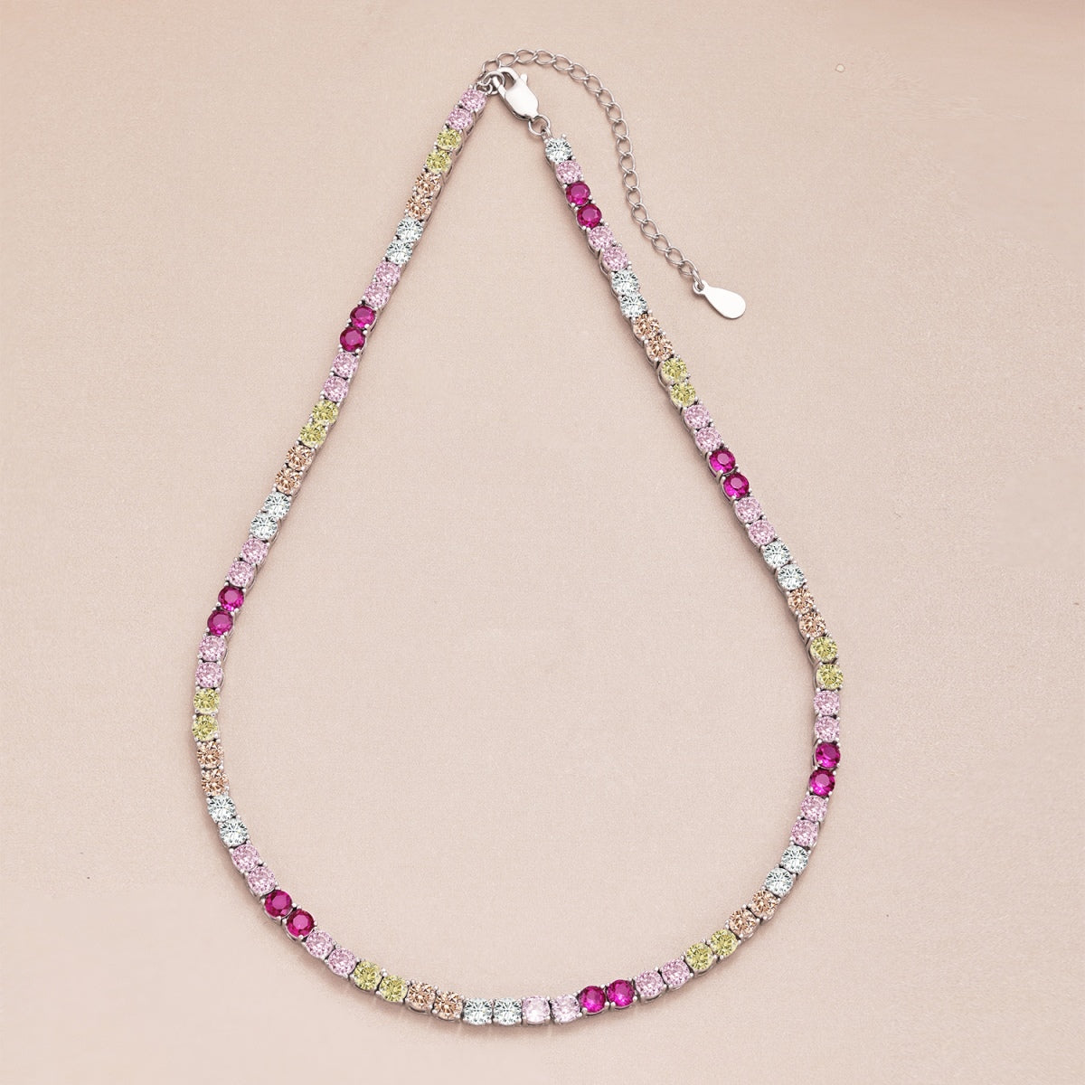 Angela Jewelry]Zarte bunte Tenniskette