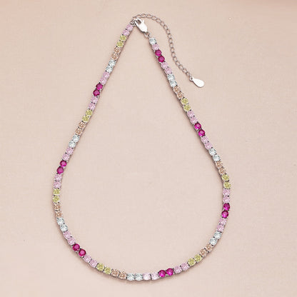 Angela Jewelry]Zarte bunte Tenniskette