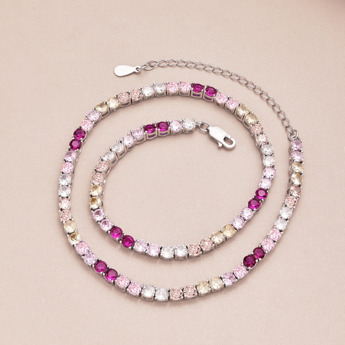 Angela Jewelry]Zarte bunte Tenniskette