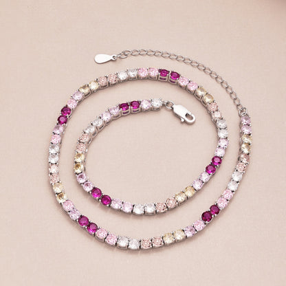 Angela Jewelry]Zarte bunte Tenniskette