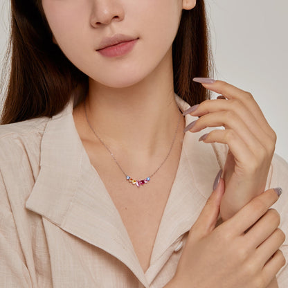 Angela Jewelry]Zierliche bunte Herzkette