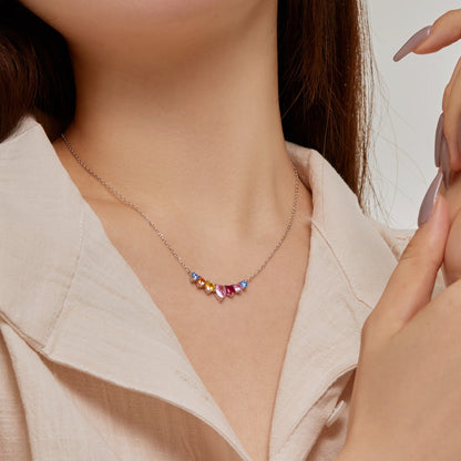 Angela Jewelry]Zierliche bunte Herzkette
