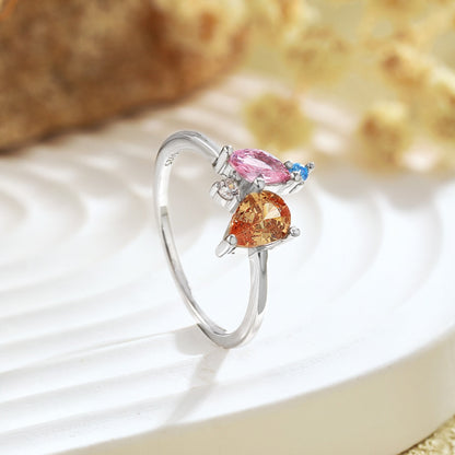 Angela Jewelry] Strahlend bunter Multi-Cut-Tagesring