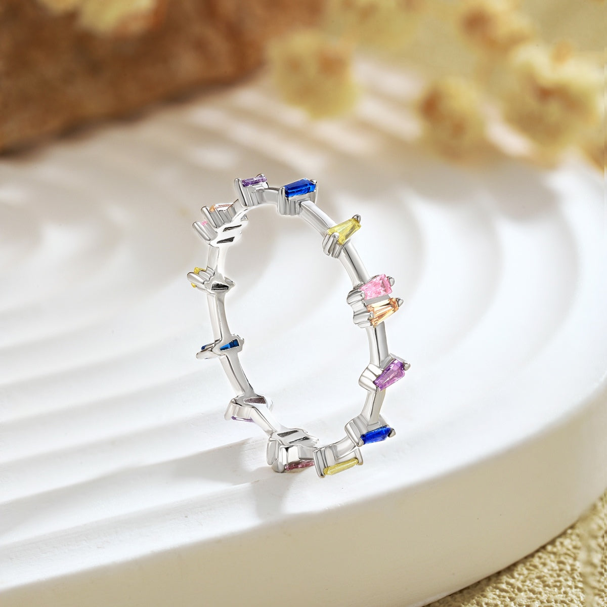 Angela Jewelry]Einzigartiger Trapezschliff-Tagesring