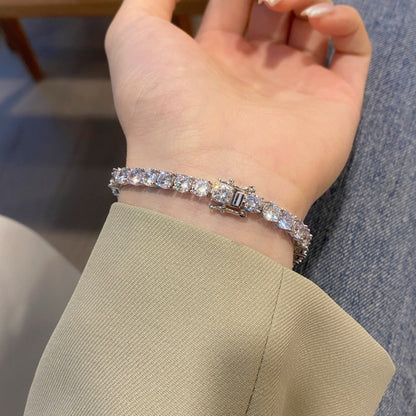 Angela Jewelry]Verziertes funkelndes Hochzeitsarmband im Rundschliff