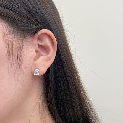 Angela Jewelry] Strahlende luxuriöse Princess Cut Daily Ohrringe