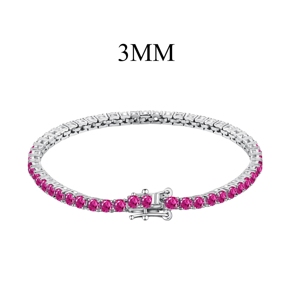 Angela Jewelry] Strahlend buntes Party-Armband im Rundschliff