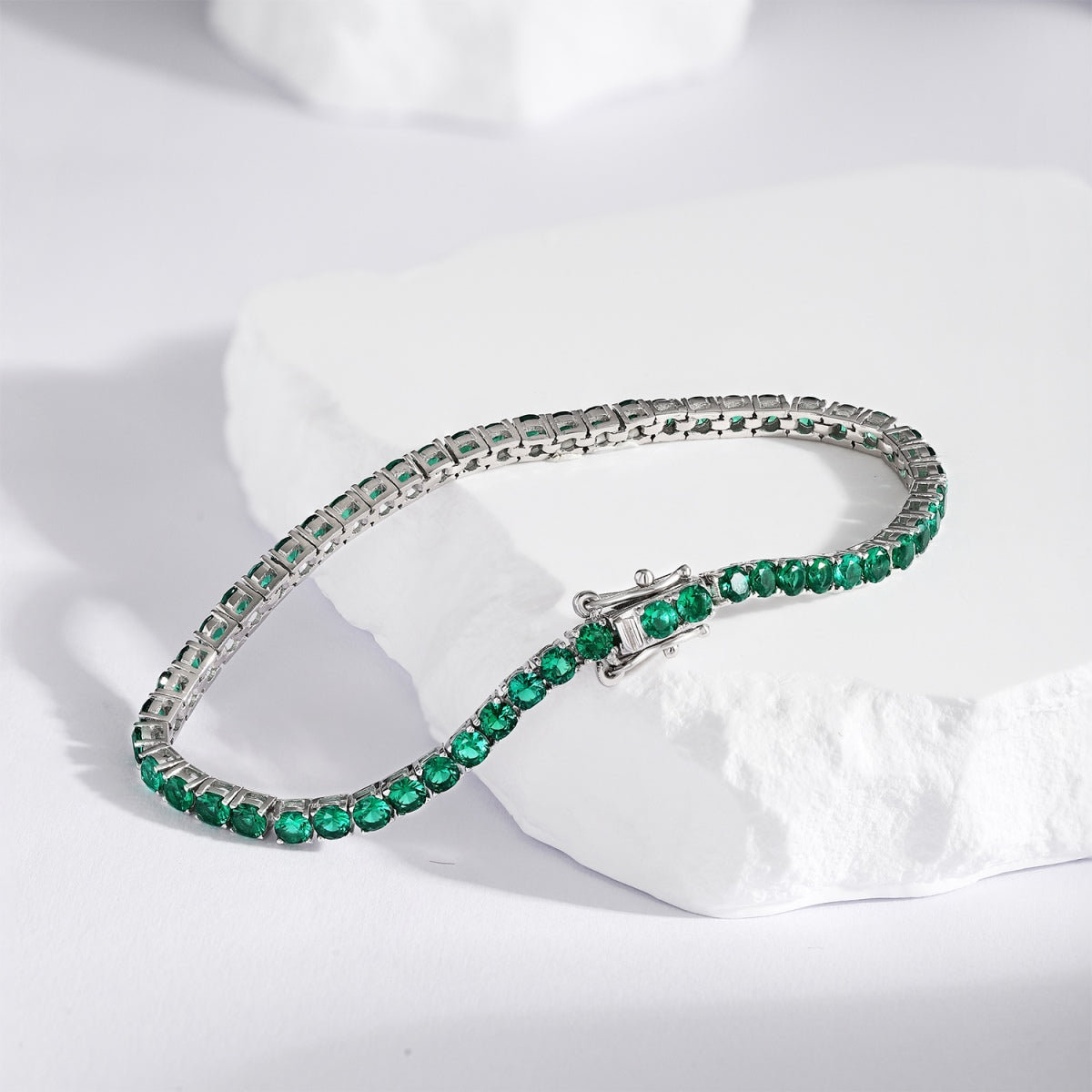 Angela Jewelry] Strahlend buntes Party-Armband im Rundschliff