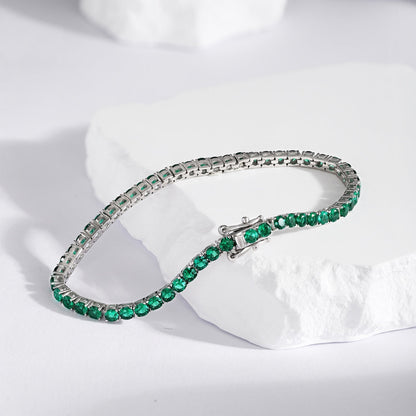 Angela Jewelry] Strahlend buntes Party-Armband im Rundschliff