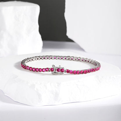 Angela Jewelry] Strahlend buntes Party-Armband im Rundschliff