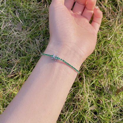 Angela Jewelry] Strahlend buntes Party-Armband im Rundschliff