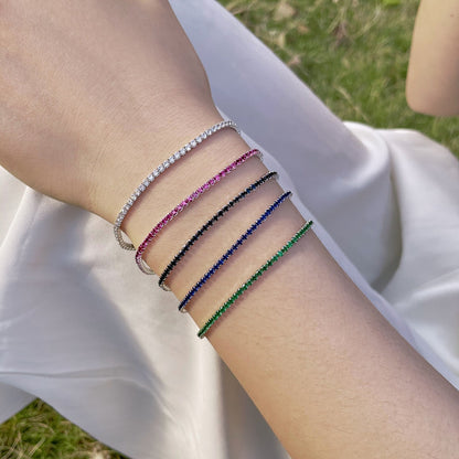 Angela Jewelry] Strahlend buntes Party-Armband im Rundschliff