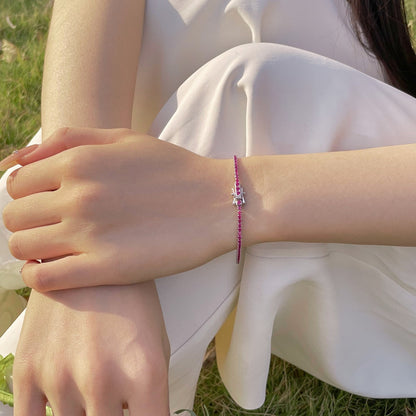 Angela Jewelry] Strahlend buntes Party-Armband im Rundschliff